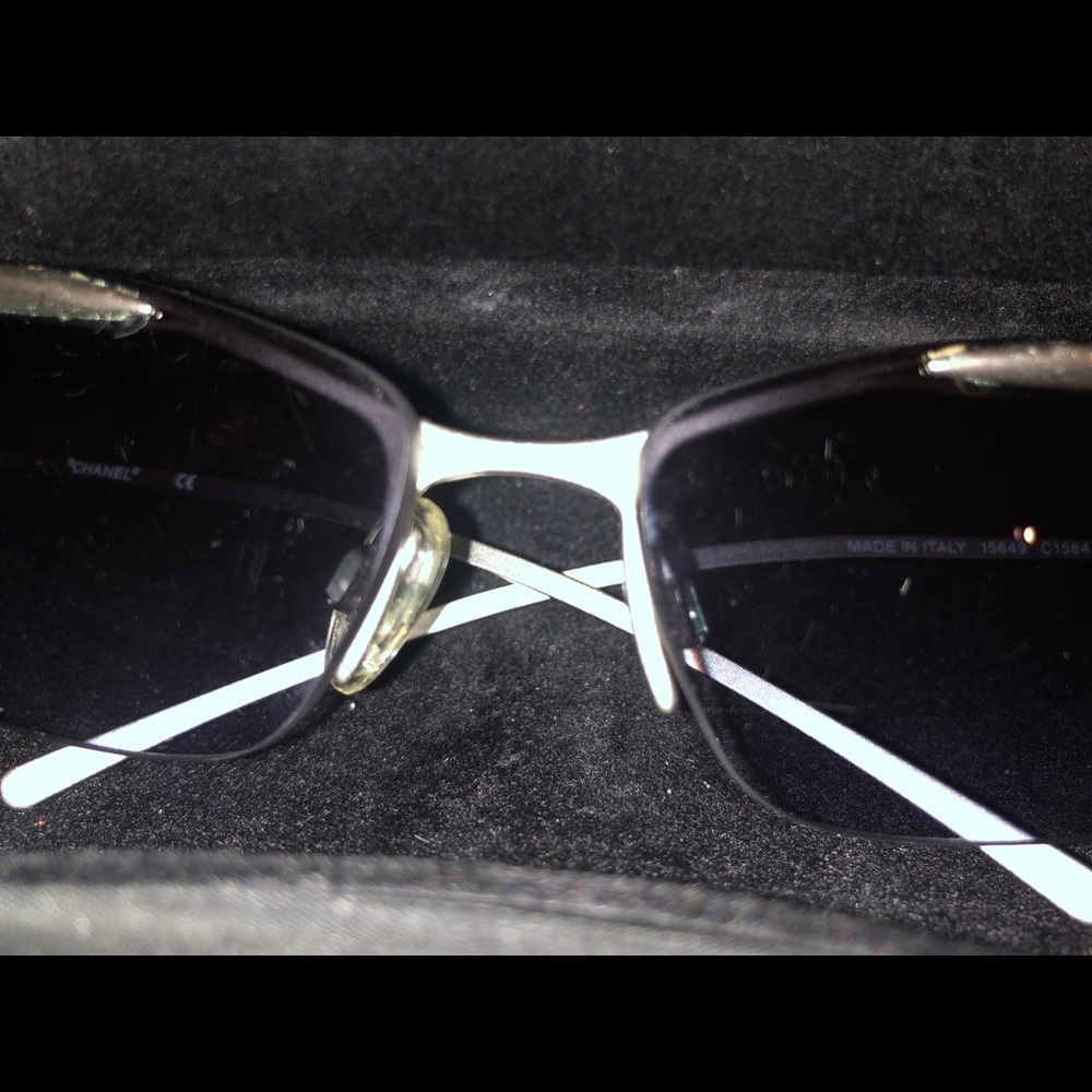 Chanel sunglasses with mat silver frame